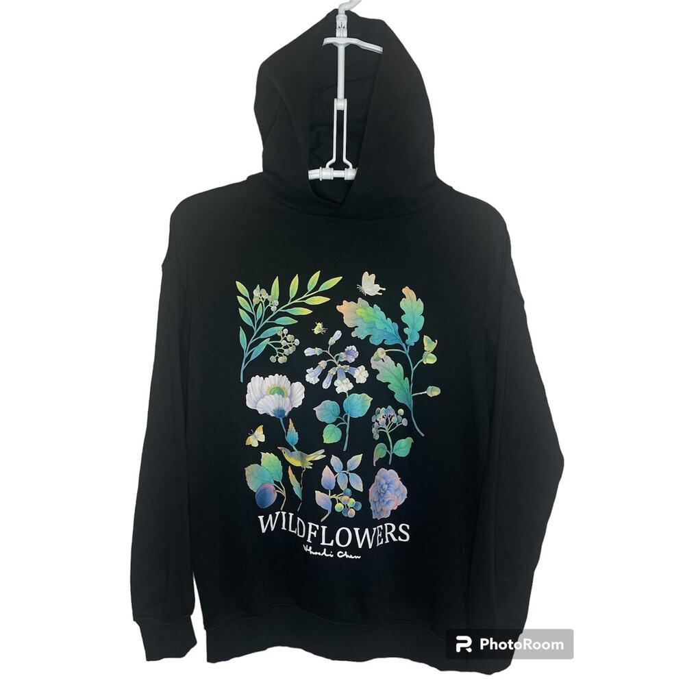 Whooli Chen x H&M Wildflowers Printed Hoodie Graphics Pullover Size 16/18 / XL